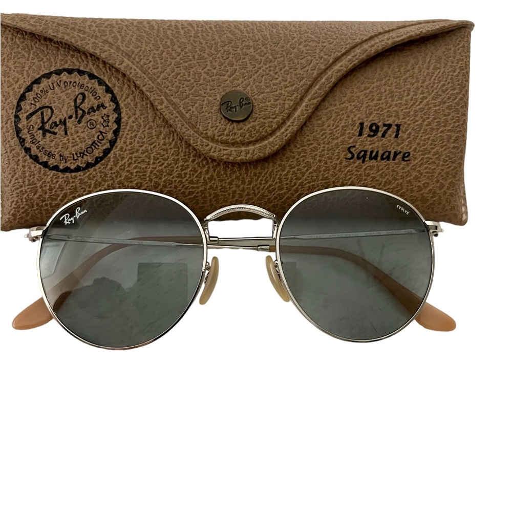 Authentic Ray-Bans Silver Frames Gray-Green Lense… - image 1